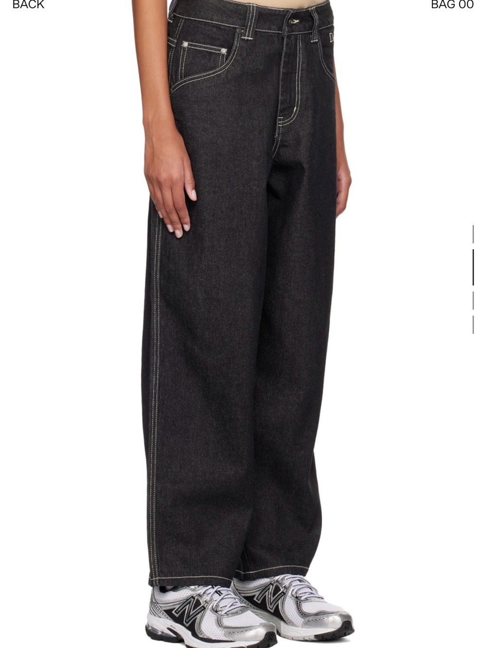 Black dime jeans w contrast stitching